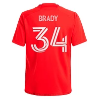 Youth adidas Chris Brady Red Chicago Fire 2024 Return To Replica Player Jersey