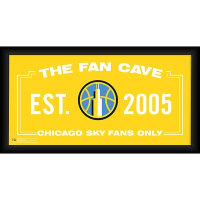 Collage encadré de 10" x 20" de Fan Cave de Chicago Sky