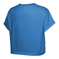 Girls Youth  Sky Blue Chicago City Pennant Cropped T-Shirt