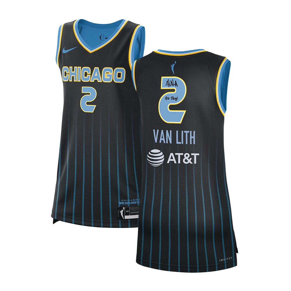 Hailey Van Lith Chicago Sky Autographed Black Nike Explorer Swingman Jersey with "Go Sky!" Inscription