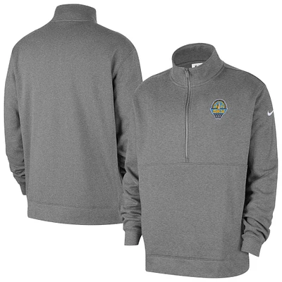 Men's Nike  Heather Gray Chicago Sky React Club Half-Zip Pullover