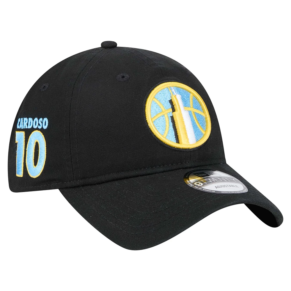 Men's Kamilla Cardoso Black Chicago Sky Name & Number Sidepatch 9TWENTY Adjustable Hat