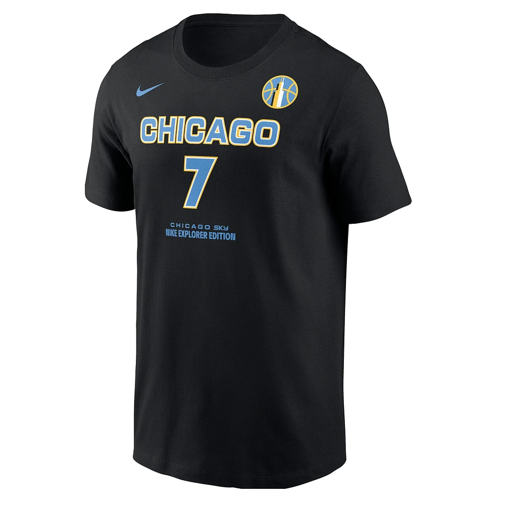 Men's Nike Ariel Atkins Black Chicago Sky Explorer Edition Name & Number T-Shirt