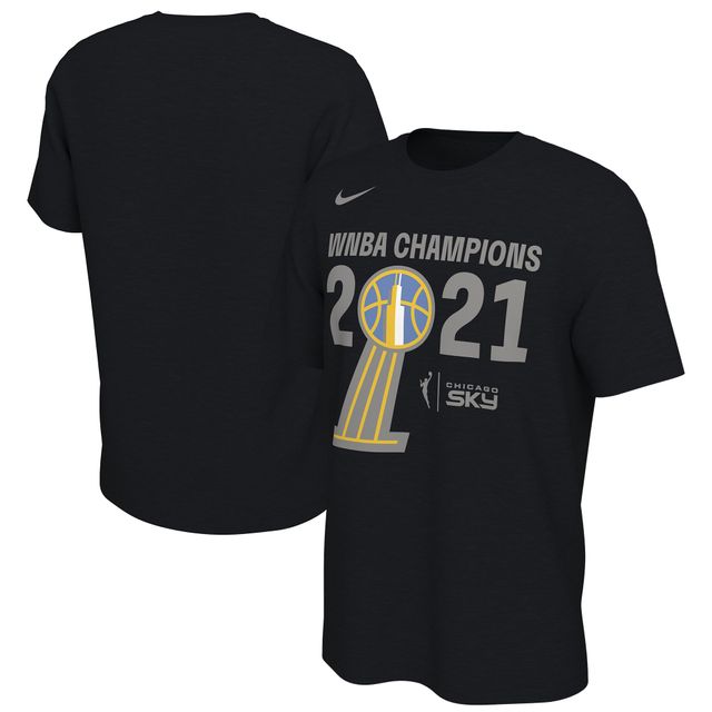 T-shirt à bannière du trophée des champions WNBA Chicago Sky 2021 Nike noir pour homme