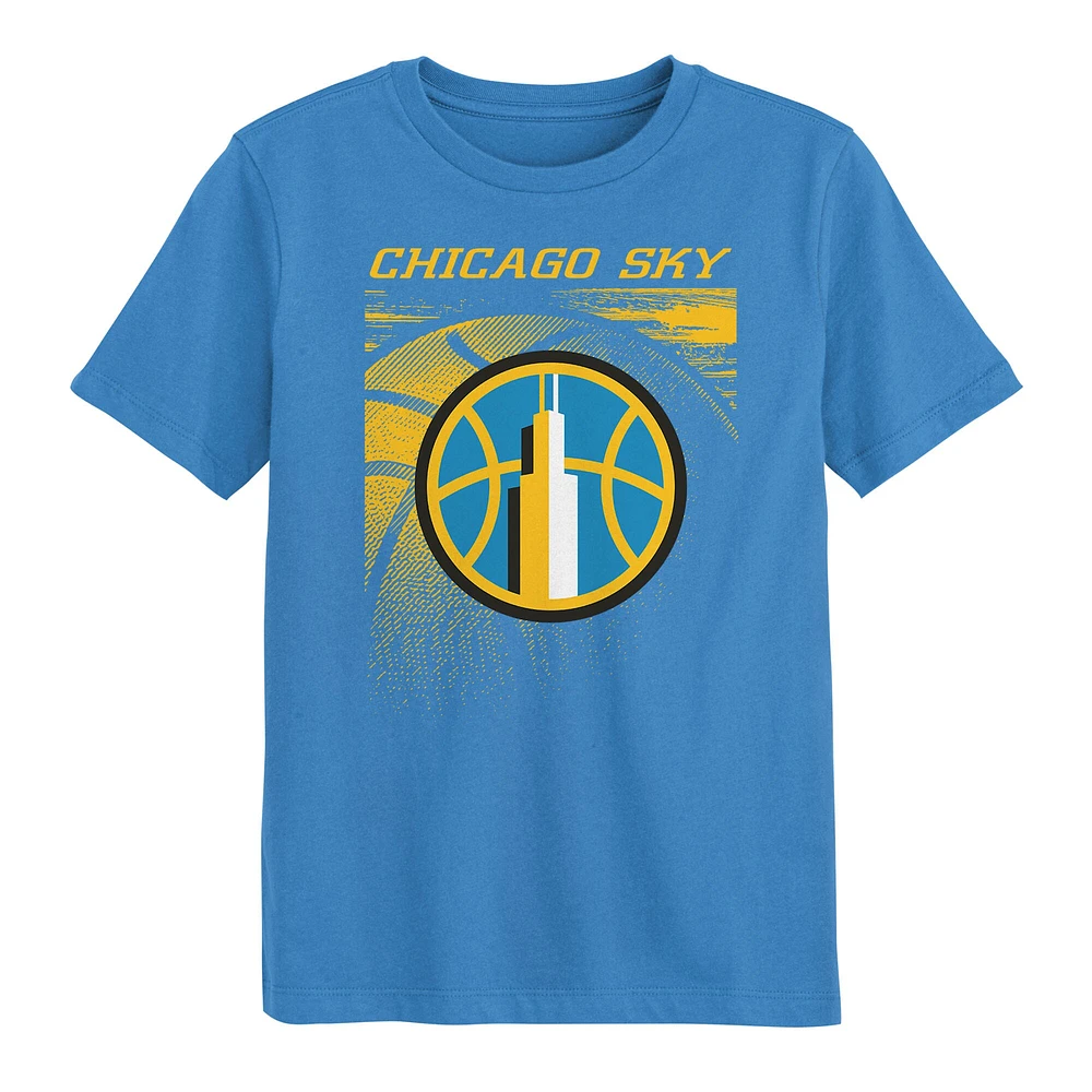 T-shirt bleu ciel Chicago Sky Big Ball pour enfant d'âge préscolaire