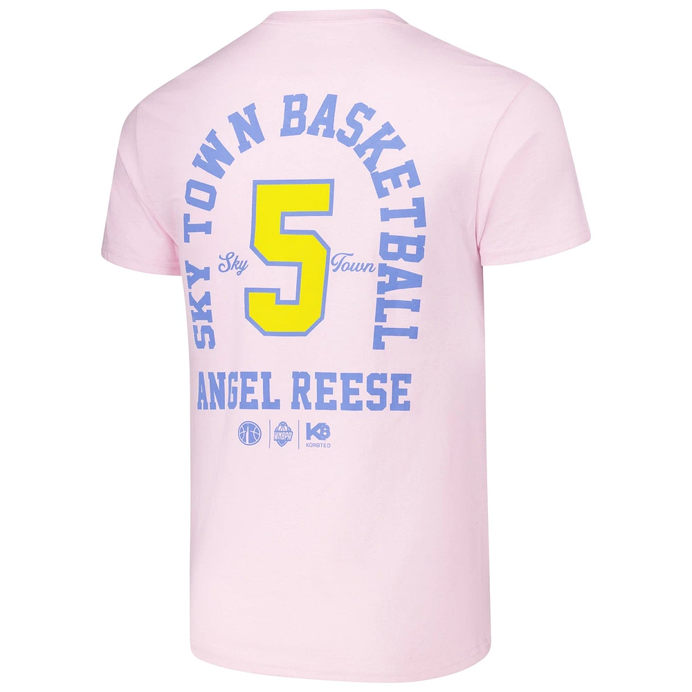 Unisex Angel Reese Pink Chicago Sky Player ID Arch T-Shirt