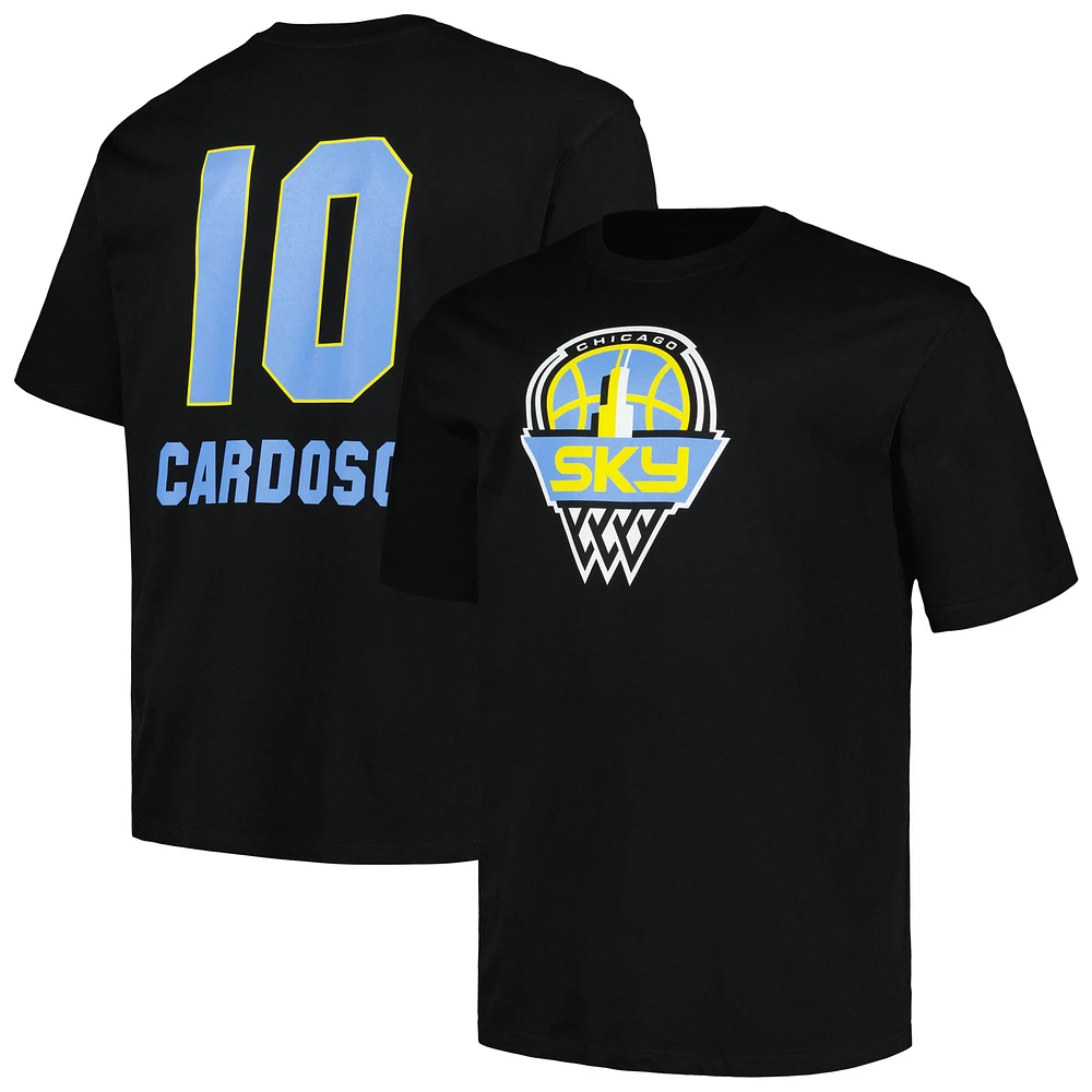 Unisex Fanatics Kamilla Cardoso Black Chicago Sky Big & Tall Profile Name Number T-Shirt