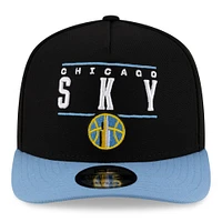 Unisex New Era Black/Sky Blue Chicago Sky 2025 WNBA Draft A-Frame 9FIFTY Snapback Hat