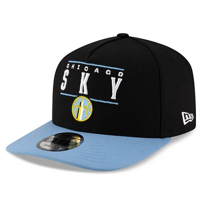 Unisex New Era Black/Sky Blue Chicago Sky 2025 WNBA Draft A-Frame 9FIFTY Snapback Hat