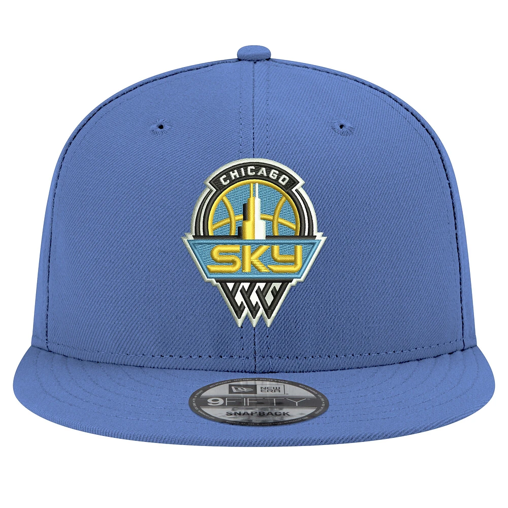 Casquette snapback unisexe New Era bleu ciel avec logo Chicago Sky 9FIFTY