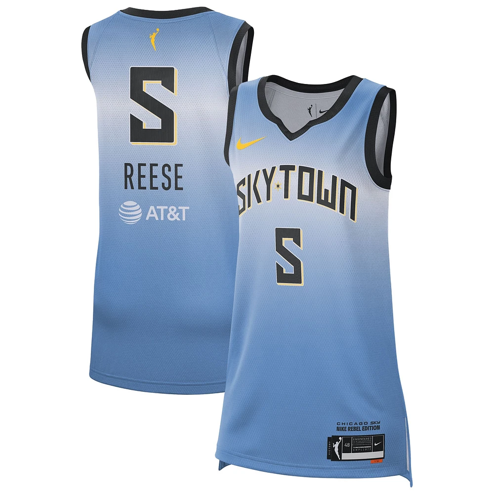 Maillot de joueur Nike Angel Reese bleu clair Chicago Sky Rebel Edition unisexe