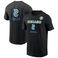 T-shirt unisexe Nike Hailey Van Lith noir Chicago Sky 2025 WNBA Draft nom et numéro