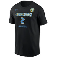 T-shirt unisexe Nike Hailey Van Lith noir Chicago Sky 2025 WNBA Draft nom et numéro