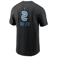 T-shirt unisexe Nike Hailey Van Lith noir Chicago Sky 2025 WNBA Draft nom et numéro