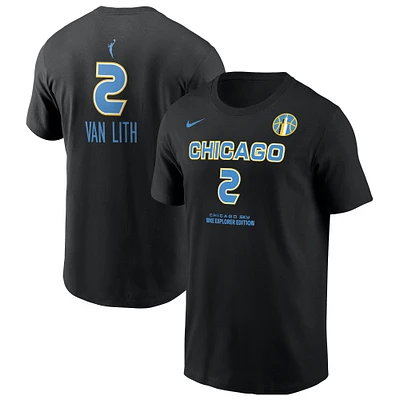 T-shirt unisexe Nike Hailey Van Lith noir Chicago Sky 2025 WNBA Draft nom et numéro