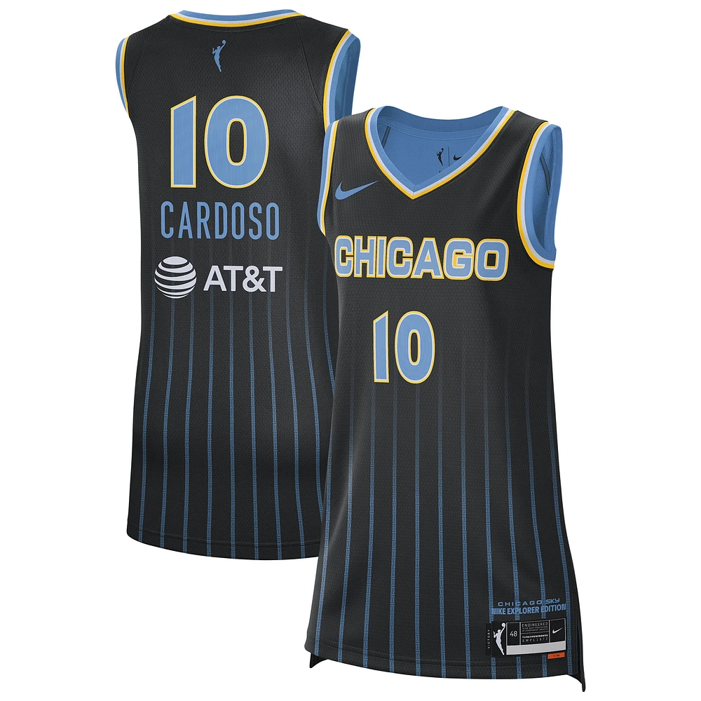 Maillot Nike Kamilla Cardoso unisexe noir Chicago Sky 2024 WNBA Draft Explorer