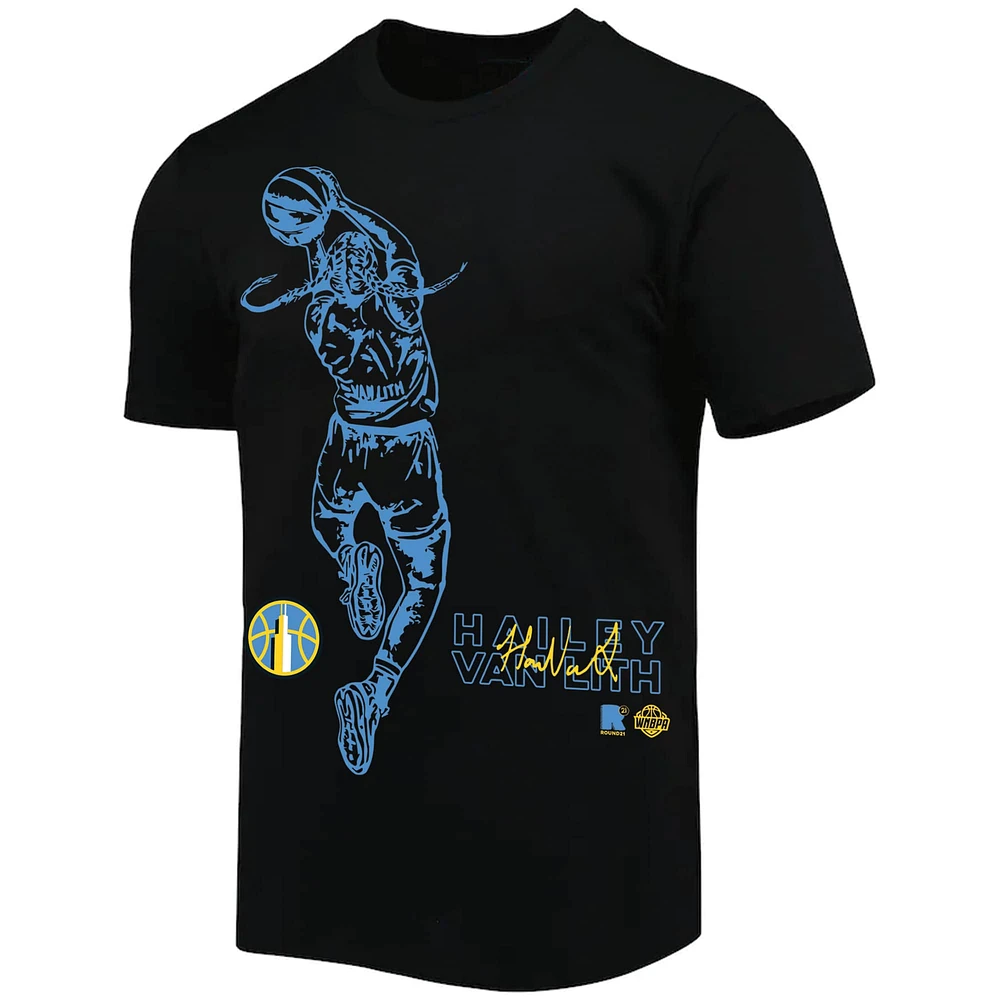 Unisex round21 Hailey Van Lith Black Chicago Sky WNBA Draft Night T-Shirt