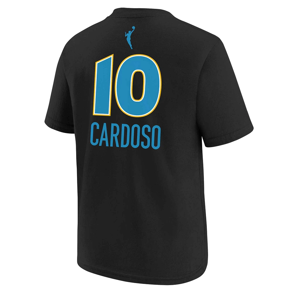 Youth Nike Kamilla Cardoso Black Chicago Sky 2024 WNBA Draft Name & Number T-Shirt