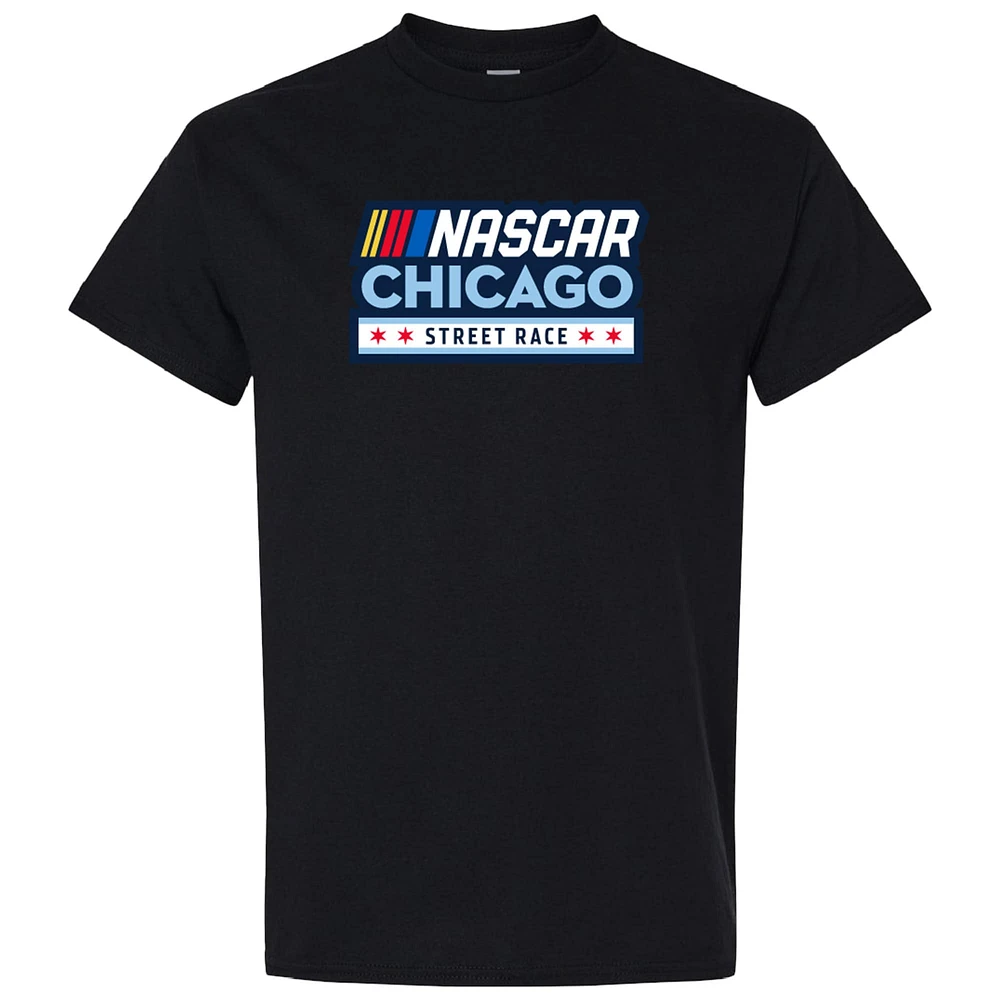 Men's NASCAR Black Chicago Street Race  Logo T-Shirt