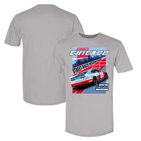 Men's NASCAR Gray 2025 Chicago Street Race Event Car T-Shirt