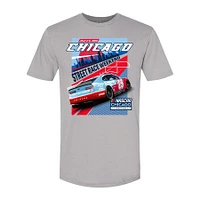 Men's NASCAR Gray 2025 Chicago Street Race Event Car T-Shirt