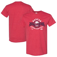 Men's NASCAR Heather Red 2025 Chicago Street Race Retro Event Logo T-Shirt
