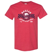 Men's NASCAR Heather Red 2025 Chicago Street Race Retro Event Logo T-Shirt