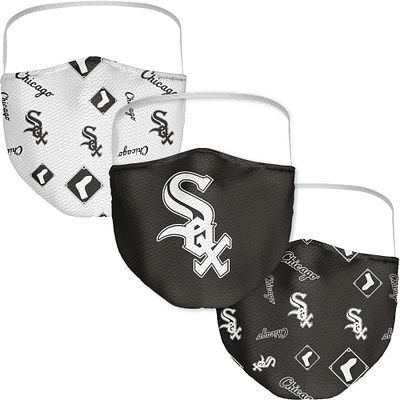 Adulte Fanatics Chicago White Sox All Over Logo Couvre-visage 3-Pack