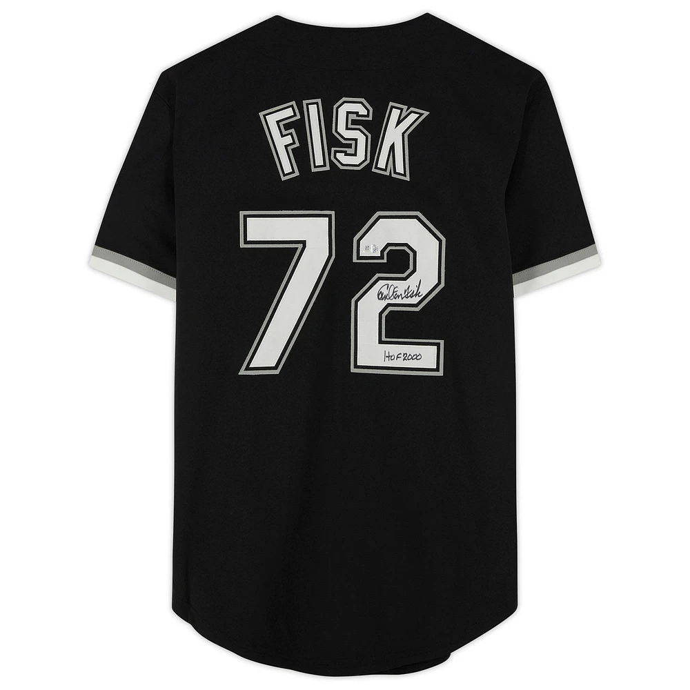 Carlton Fisk Black Chicago White Sox Autographed Mitchell & Ness Authentic Jersey with "HOF 2000" Inscription