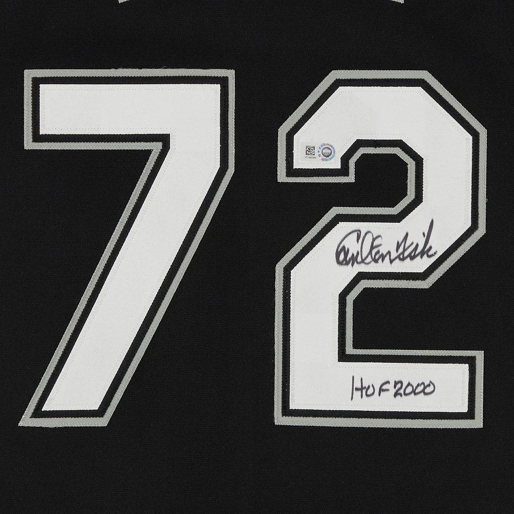 Carlton Fisk Black Chicago White Sox Autographed Mitchell & Ness Authentic Jersey with "HOF 2000" Inscription