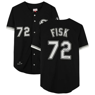 Carlton Fisk Black Chicago White Sox Autographed Mitchell & Ness Authentic Jersey with "HOF 2000" Inscription