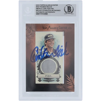 Carlton Fisk Chicago White Sox Autographed 2019 Topps Allen & Ginter Mini Framed Relic #MFR-CF Beckett Fanatics Witnessed Authenticated Card 