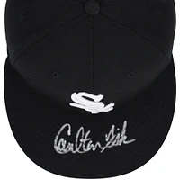 Casquette New Era noire dédicacée Carlton Fisk des Chicago White Sox