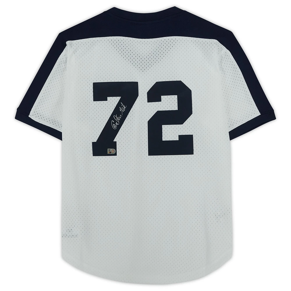 Carlton Fisk Chicago White Sox Autographed White Mitchell & Ness Authentic Batting Practice Jersey 