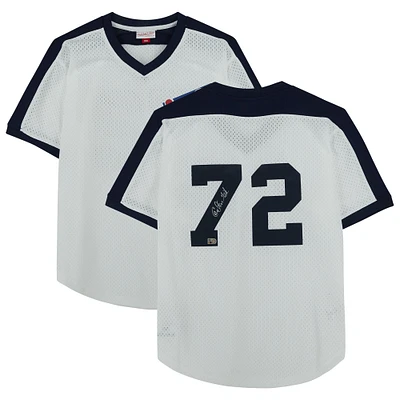 Carlton Fisk Chicago White Sox Autographed White Mitchell & Ness Authentic Batting Practice Jersey 