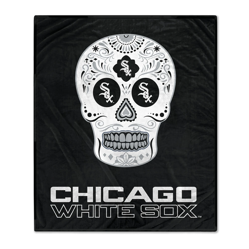 Couverture polaire Sugar Skull 60'' x 70'' White Sox de Chicago