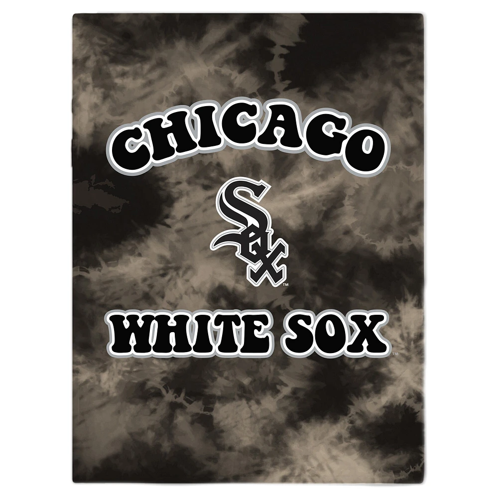 Couverture sherpa en flanelle tie-dye Chicago White Sox 60'' x 80''