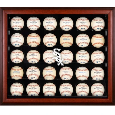 Chicago White Sox Logo Mahogany Framed 30-Ball Display Case