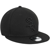 Chicago White Sox New Era Black on Black 9FIFTY Team Snapback Adjustable Hat - Black