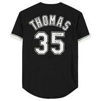 Maillot authentique autographié par Frank Thomas Black Chicago White Sox de Mitchell & Ness avec inscription « Big Hurt »