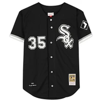 Maillot authentique autographié par Frank Thomas Black Chicago White Sox de Mitchell & Ness avec inscription « Big Hurt »