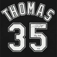 Maillot authentique autographié par Frank Thomas Black Chicago White Sox de Mitchell & Ness avec inscription « Big Hurt »