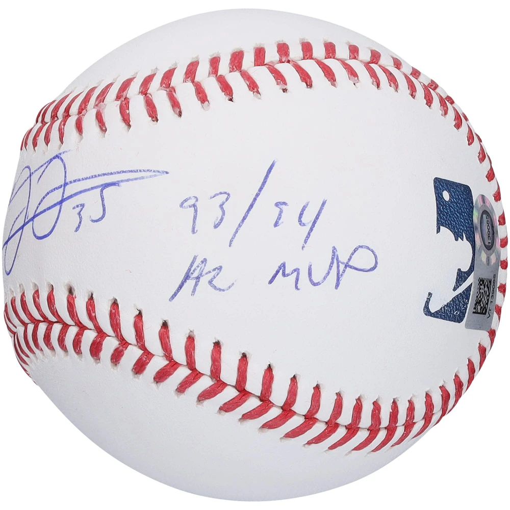 Frank Thomas Chicago White Sox Autographed Baseball with "93 & 94 AL MVP" Inscription