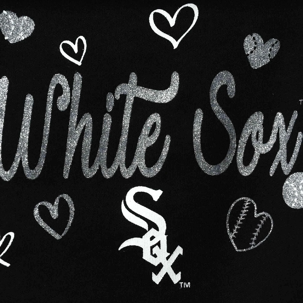 Girls Newborn & Infant Black Chicago White Sox 3-Piece Home Plate Bodysuit Bib Booties Set