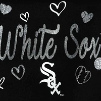 Girls Newborn & Infant Black Chicago White Sox 3-Piece Home Plate Bodysuit Bib Booties Set