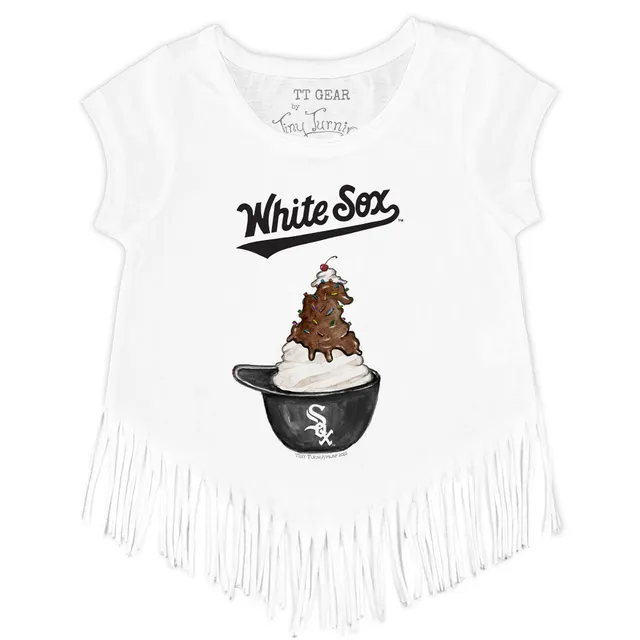 Lids Chicago White Sox Tiny Turnip Girls Toddler Shark Fringe T-Shirt