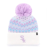 Bonnet tricoté à revers Elsa avec pompon pour filles '47 White Chicago White Sox