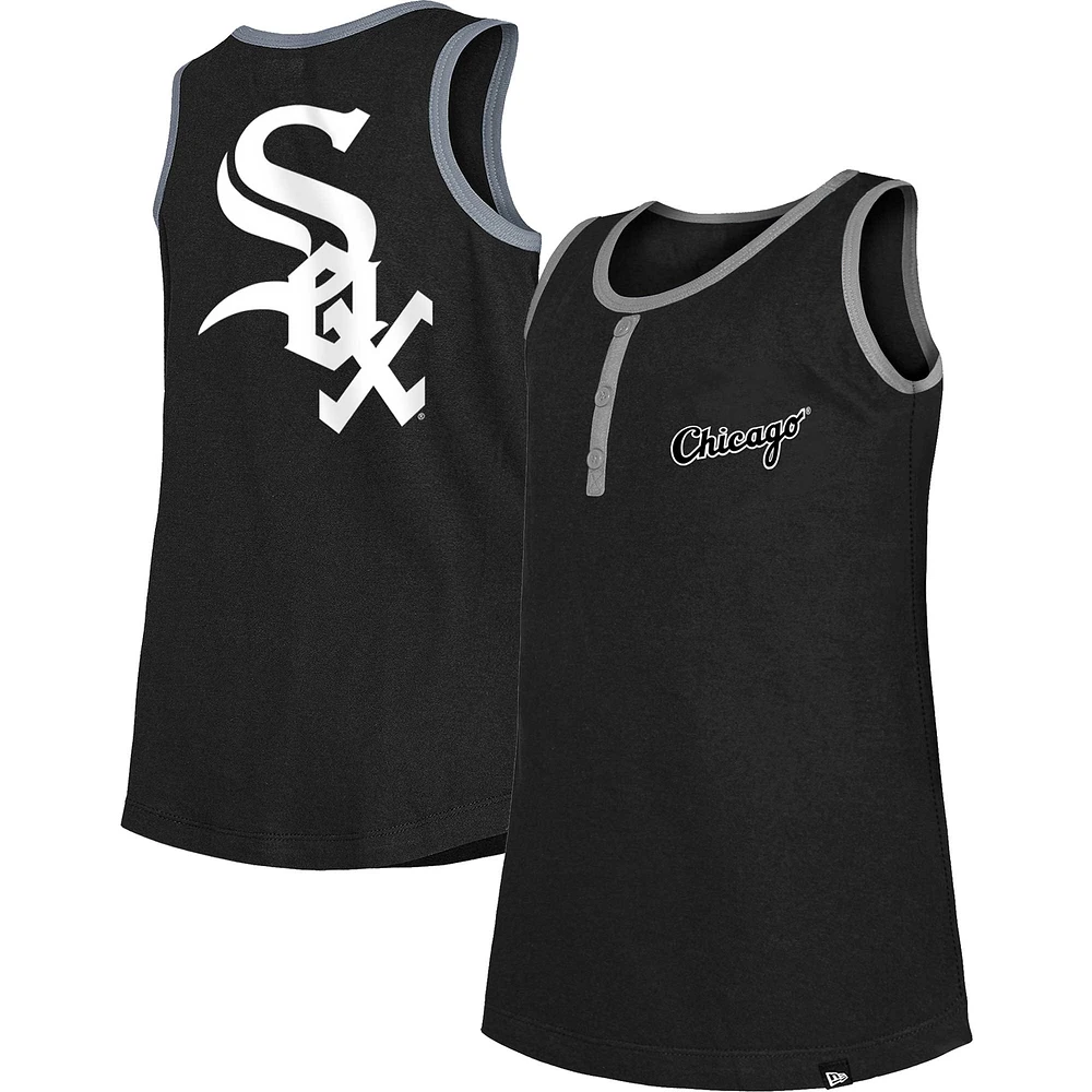 Débardeur New Era pour fille noir Chicago White Sox Henley