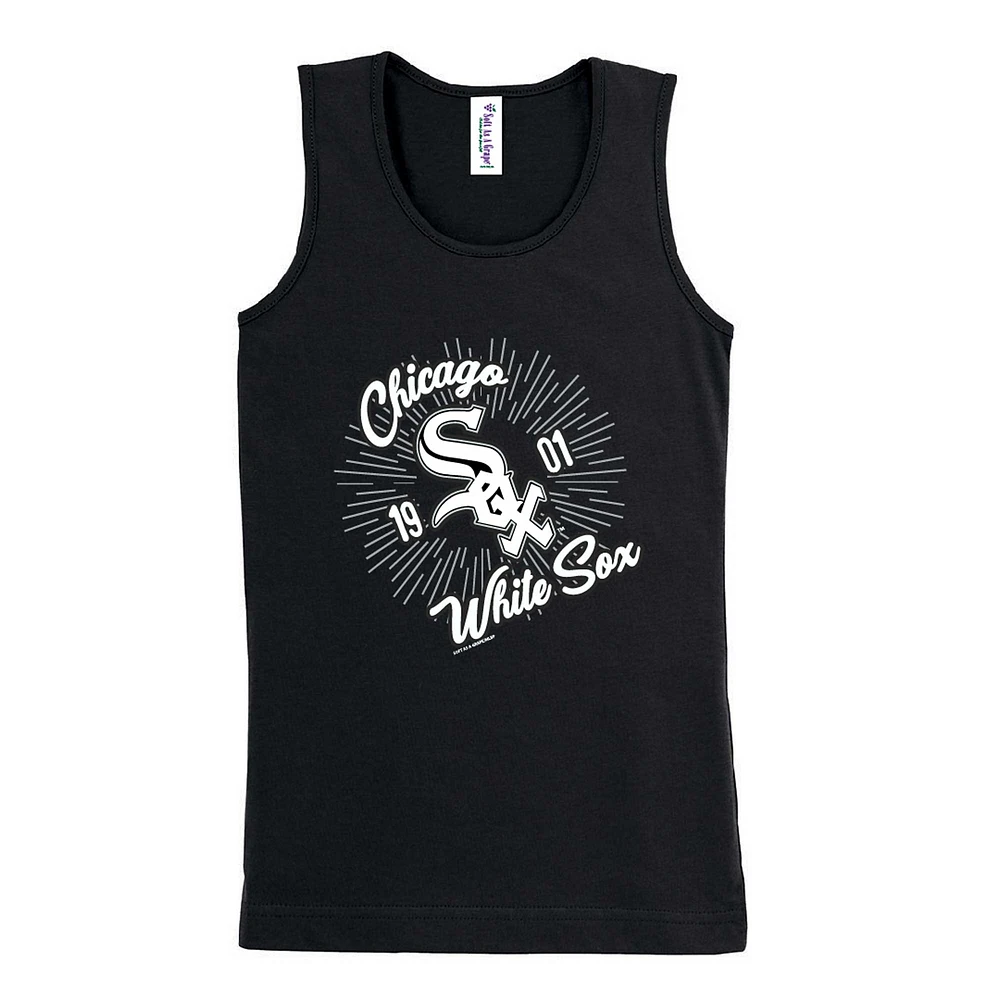 Girls Youth Soft as a Grape Black Chicago White Sox Tank Top