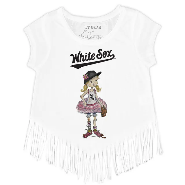 Chicago White Sox Girl Teddy Fringe Tee Youth XL (14) / Black